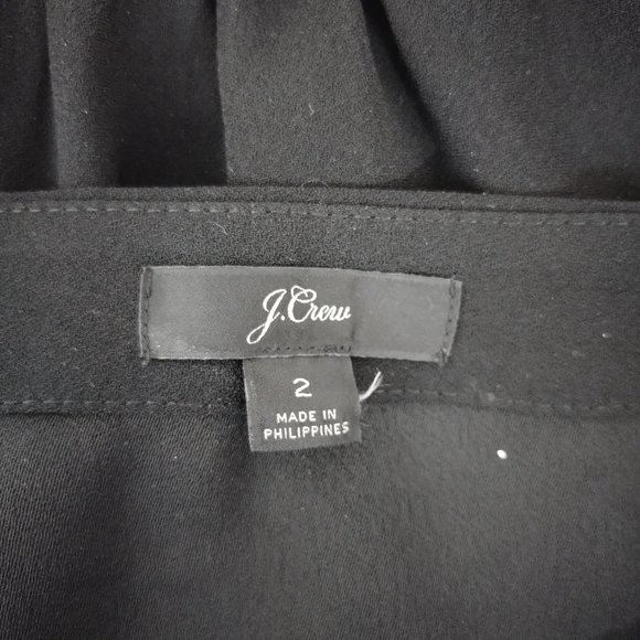 J. Crew Black Faux Wrap Long Sleeve Top 2 - Picture 6 of 7